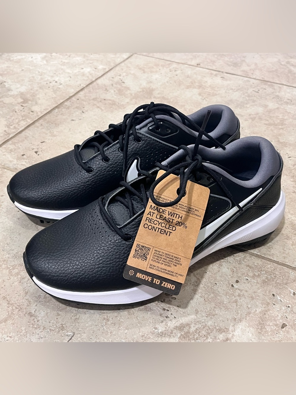 Nike Victory Pro 3 Black Leather Golf Shoes DX9028-010Spikes NWOB NEW 9.5 Wide W